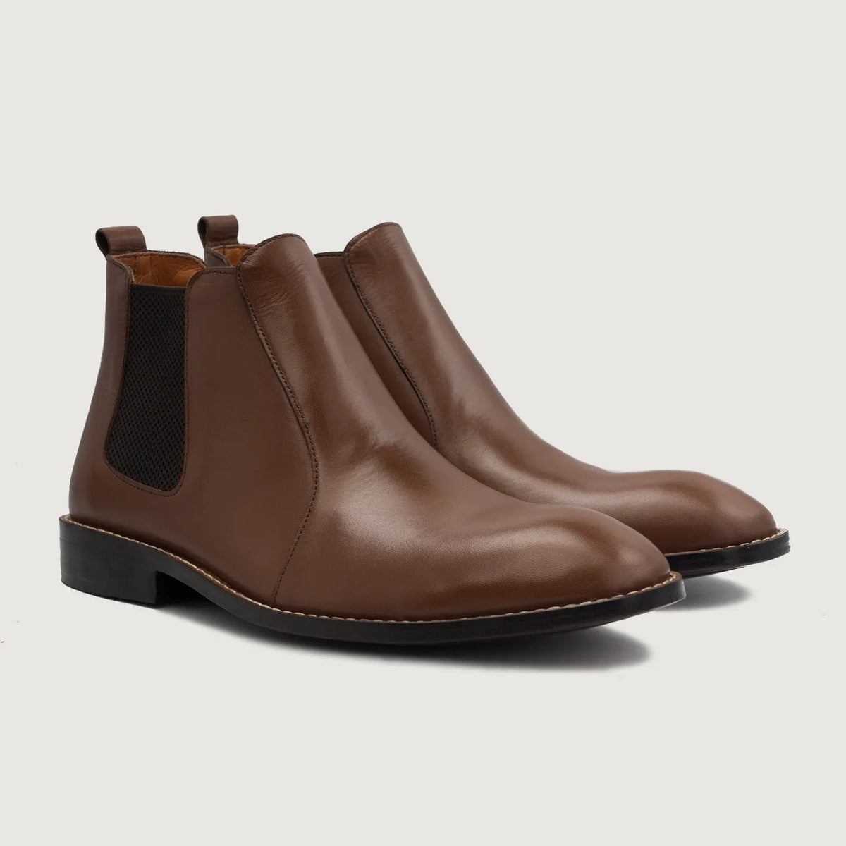 Clarkson Chelsea Marron Bottines en cuir pour Homme For Men in Brown Full-Grain Leather - Vue de profil | Acheter en ligne