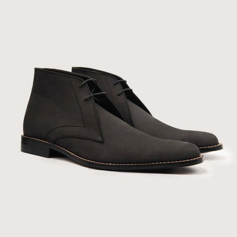 Corry Chukka Noir Nubuck Bottines en cuir pour Homme