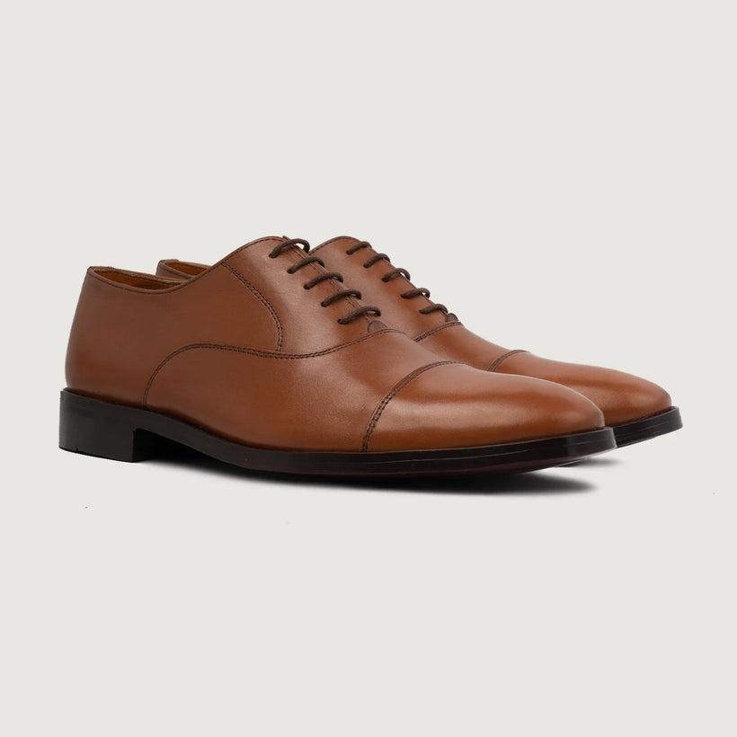 Professor Oxford Camel Leather Shoes pour Homme