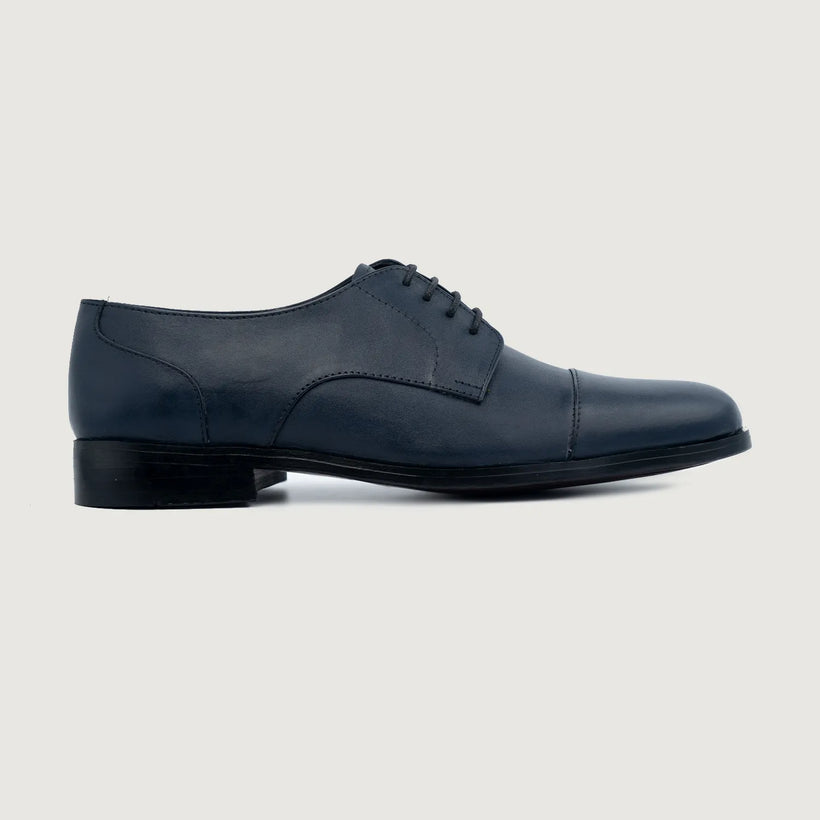 Attorney Derby Midnight Bleu Leather Shoes pour Homme