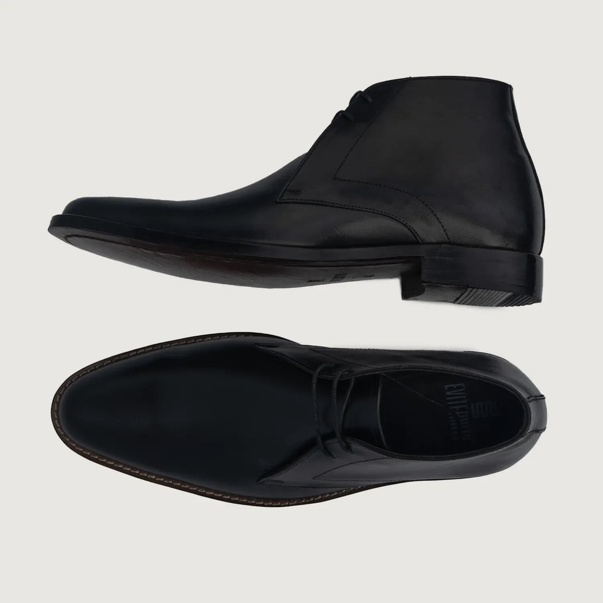 Corry Chukka Noir Bottines en cuir pour Homme For Men - Contrefort de talon renforcé & surpiqûres doubles de précision