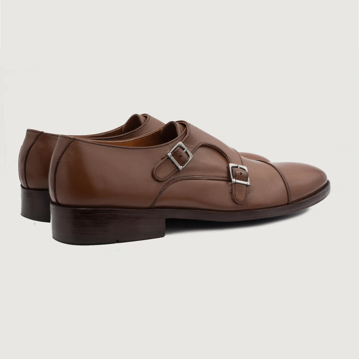 Boston Chaussures à double boucle Marron Chaussures en cuir For Men - Contrefort de talon renforcé & surpiqûres doubles de précision