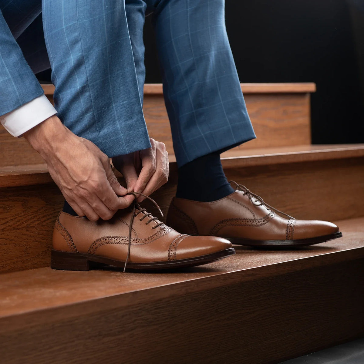 Orlaven Grisson Brogues Oxford Camel Chaussures en cuir pour Homme footwear image 9