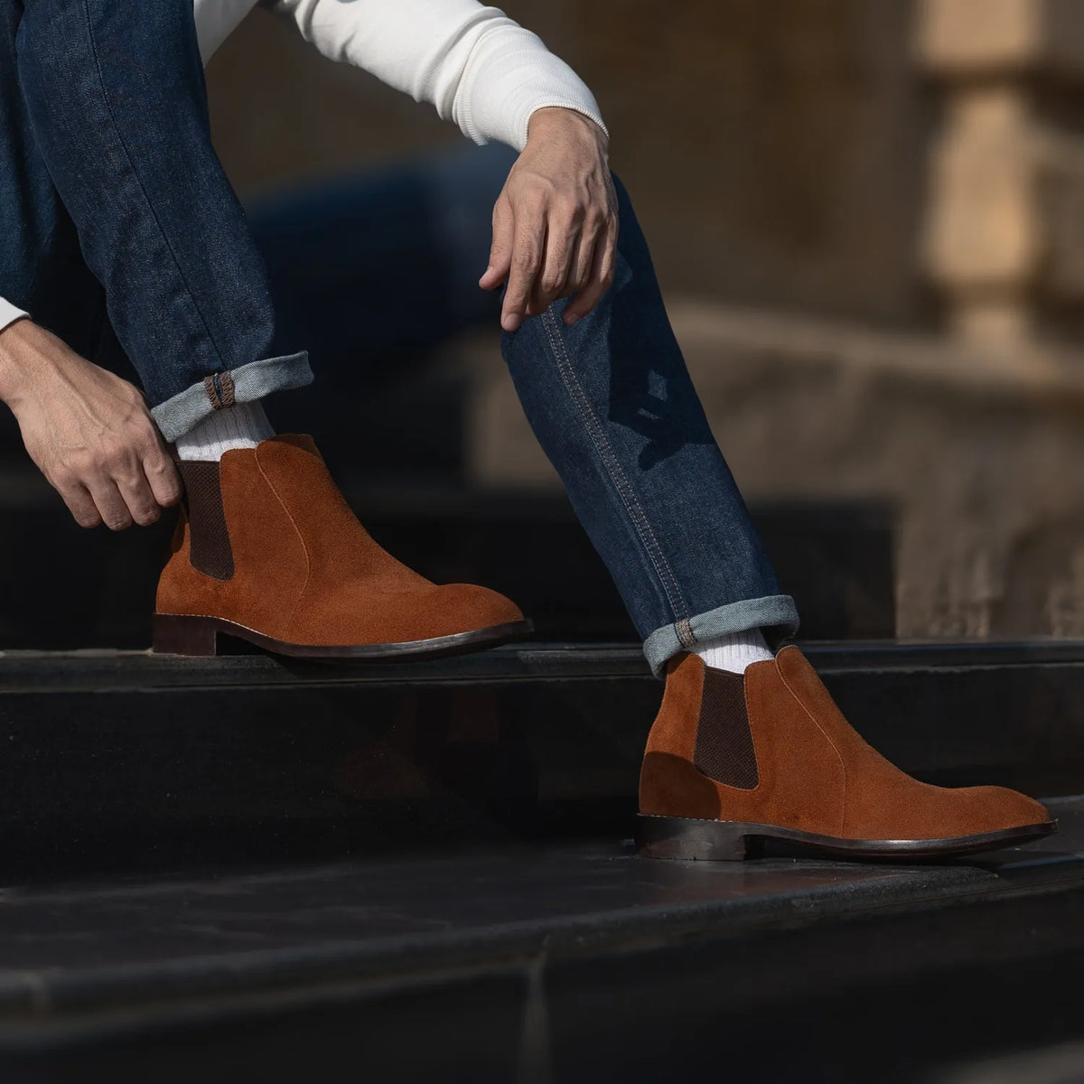 Orlaven Clarkson Chelsea Marron Suede Bottines en cuir pour Homme footwear image 9