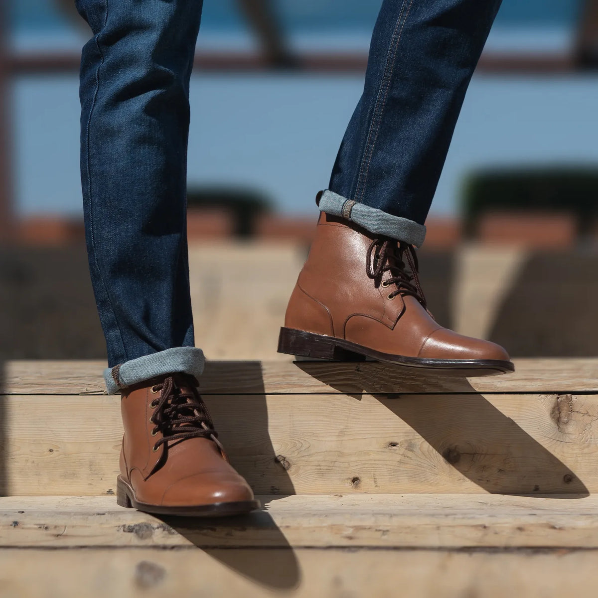 Orlaven Knight Derby Camel Bottines en cuir pour Homme footwear image 9