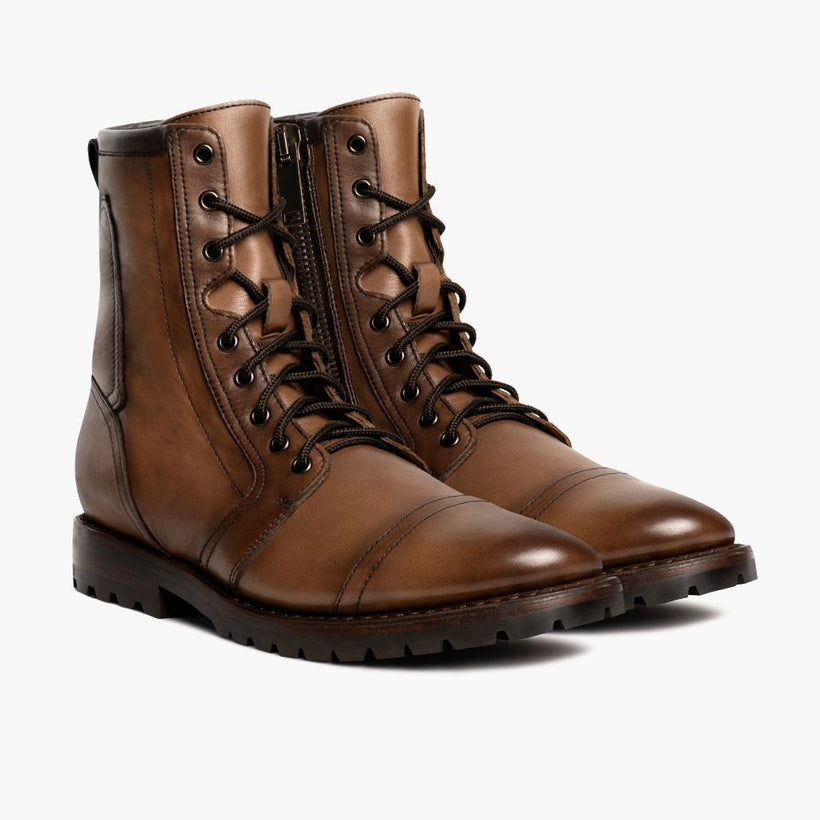 Casa Moto Amber Wheat Leather Boots pour Homme