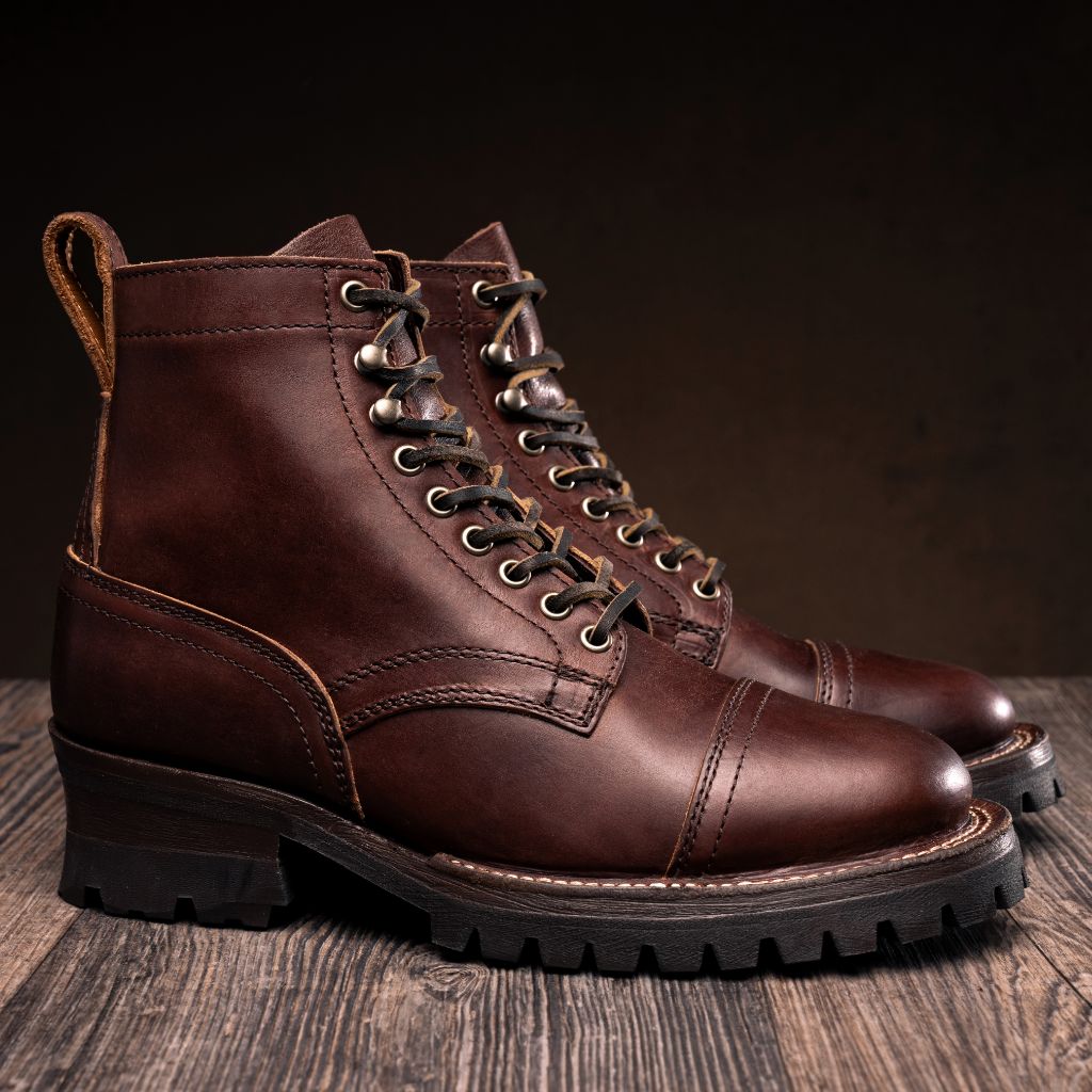Challenger Whisky Bottines en cuir pour Homme in Classic Full-Grain Leather - Vue de profil | Acheter en ligne