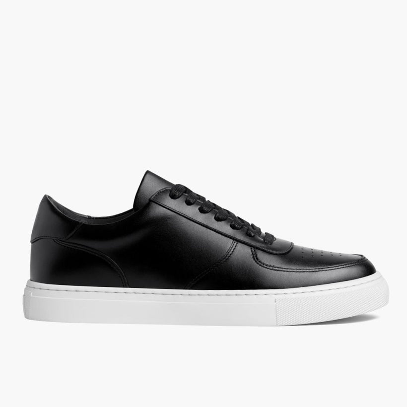 Black Full-Grain leather Sneakers - Goodyear Welt Construction & Front Toe Box Detail