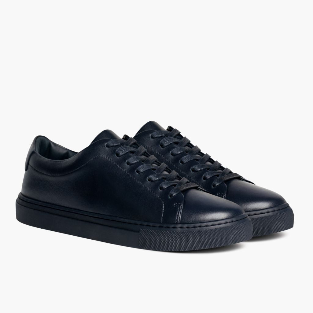 Encore Navy Baskets en cuir pour Homme in Navy Full-Grain Leather - Vue de profil | Acheter en ligne