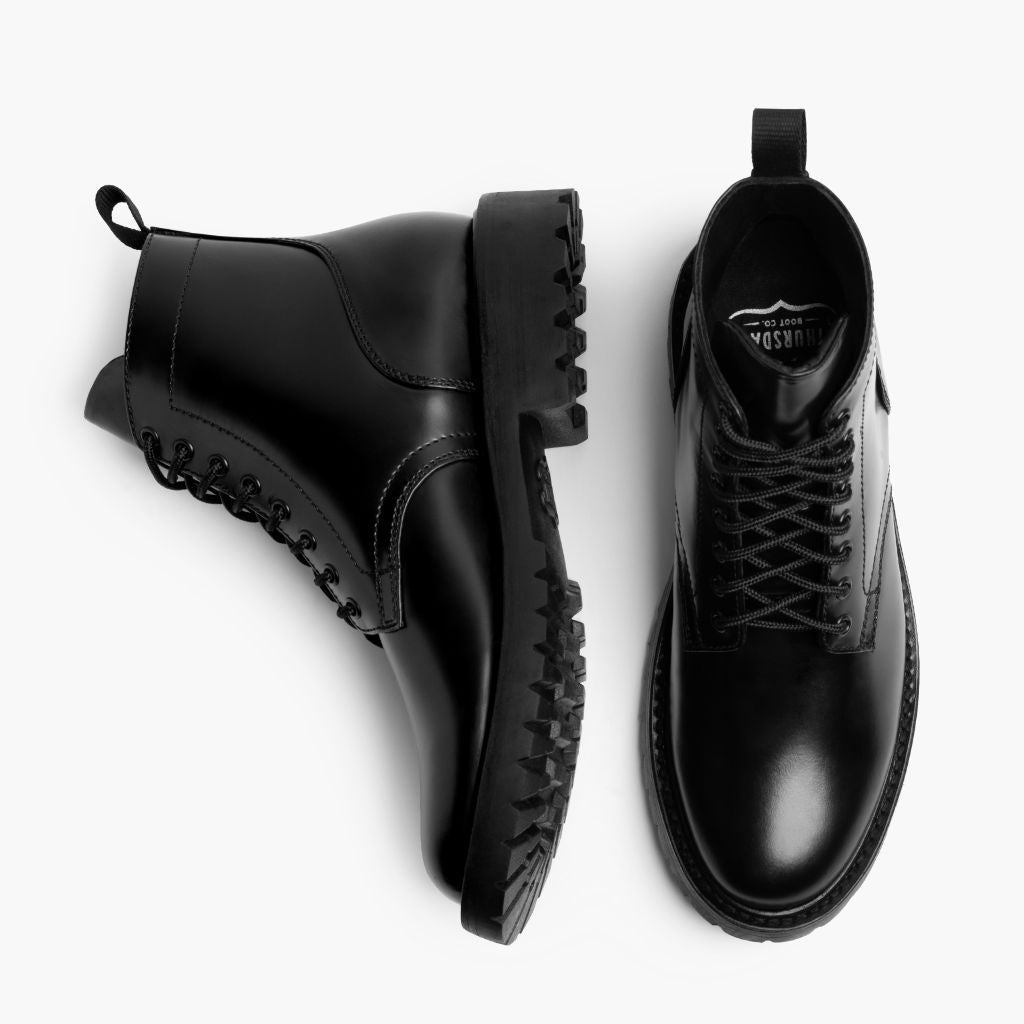 Hero Noir Bottines en cuir pour Homme - Contrefort de talon renforcé & surpiqûres doubles de précision