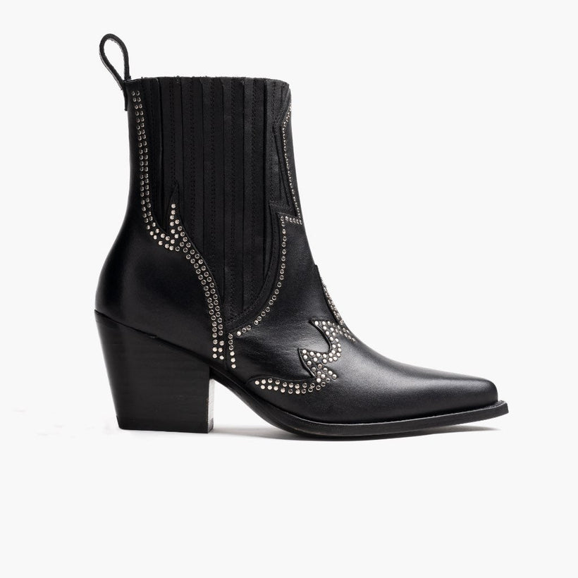 Icon Noir Bottines en cuir pour Femme