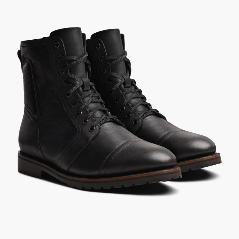 Casa Moto Noir Leather Boots pour Homme