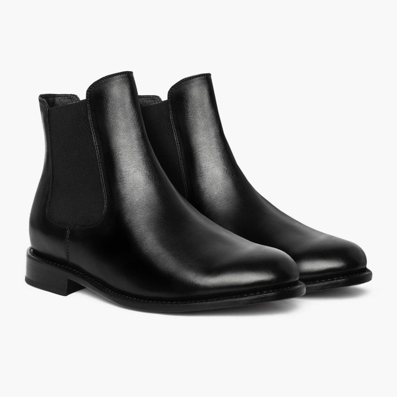 Cavalier Noir Leather Boots pour Homme