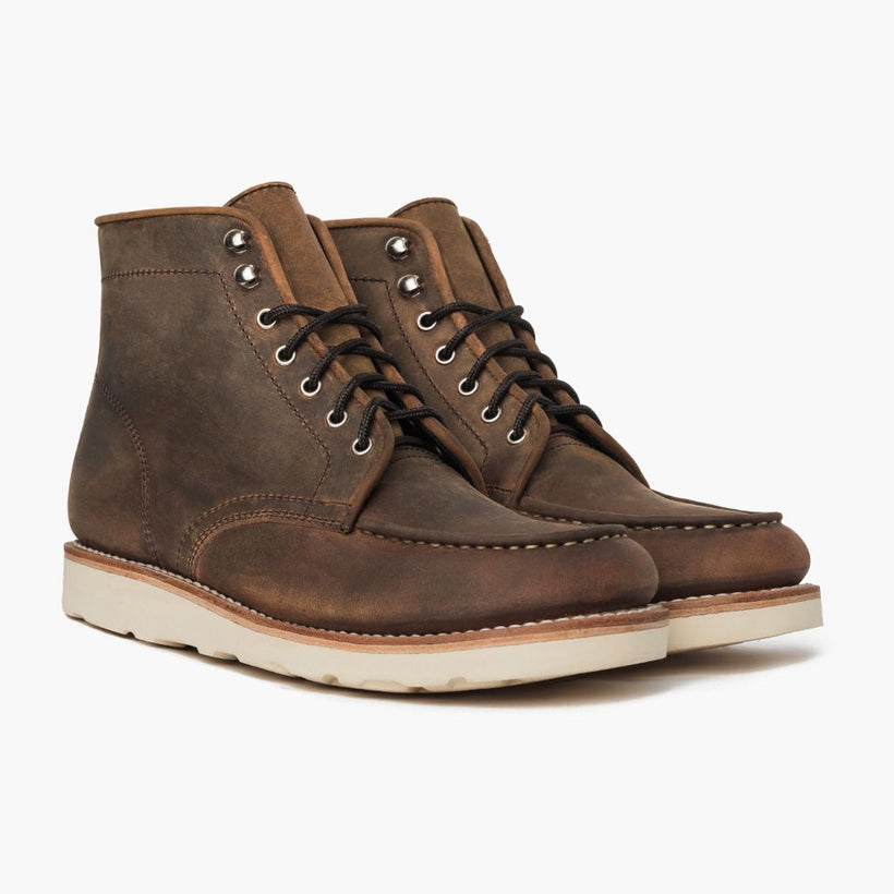 Diplomat Burnt Copper Leather Boots pour Homme