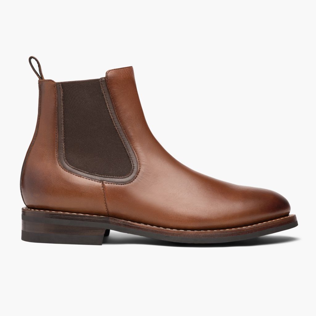 Duke Brandy Bottines en cuir pour Homme - Montage cousu Goodyear & détail de l'embout avant