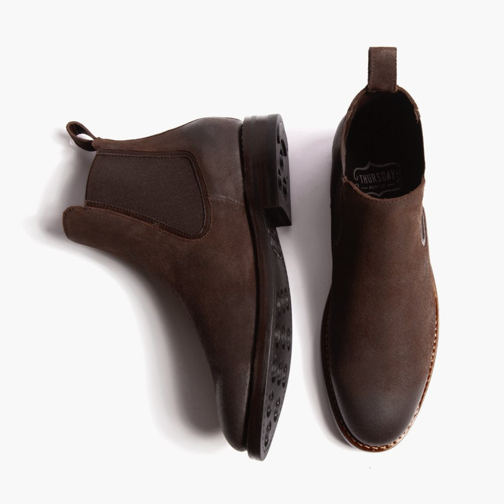 Duke Chocolat Suede Bottines en cuir pour Homme - Contrefort de talon renforcé & surpiqûres doubles de précision