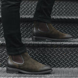 Authentic Goatskin Suede Grain Depth & Pull-Up Patina Texture Detail