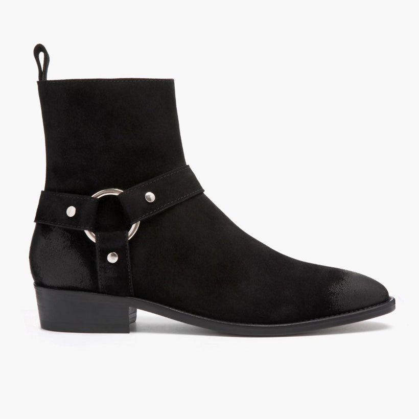 Harness Noir Suede Bottines en cuir pour Homme