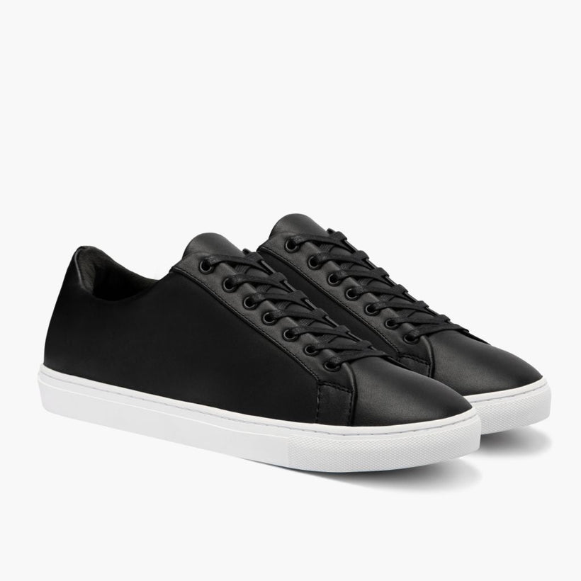 Premier Low Top Noir Leather Sneakers pour Homme