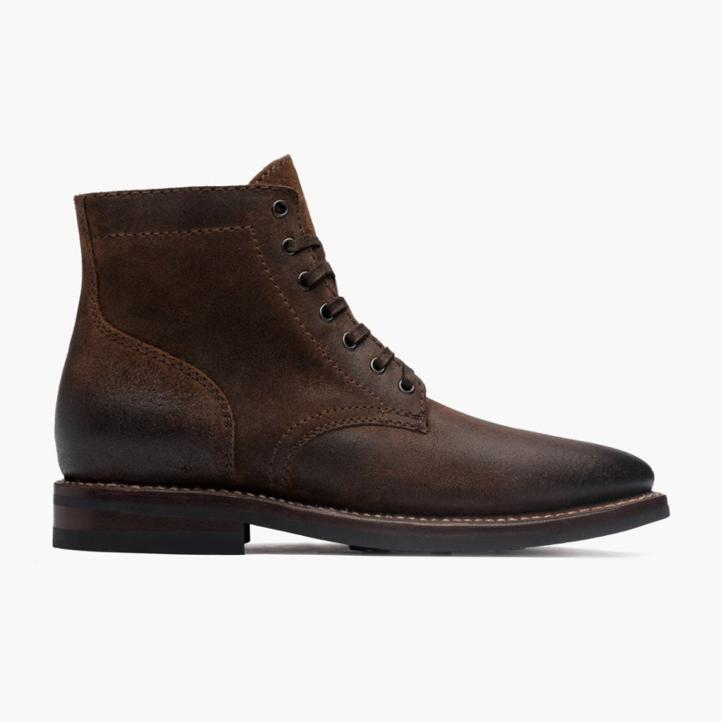 Mocha Full-Grain leather Boots - Montage cousu Goodyear & détail de l'embout avant
