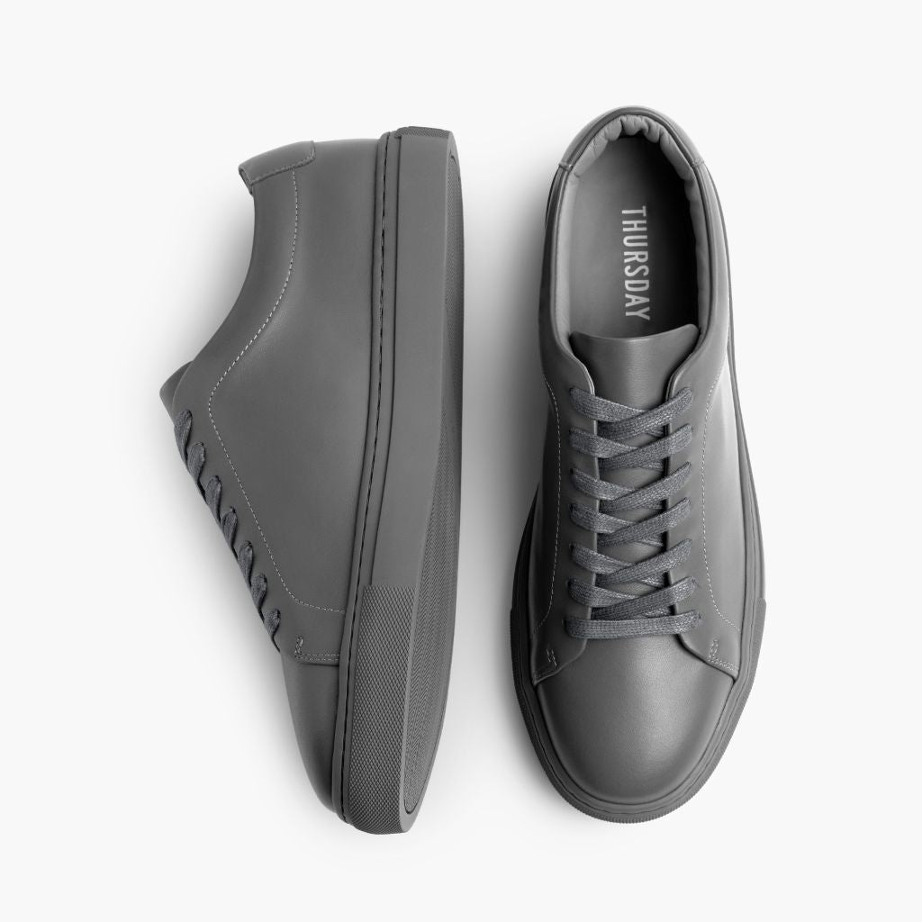Encore Steel Gris Baskets en cuir pour Homme - Contrefort de talon renforcé & surpiqûres doubles de précision