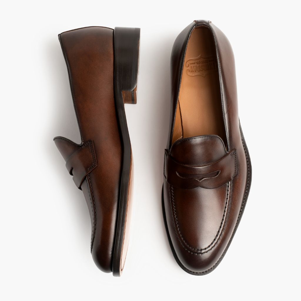 Lincoln Acajou Riche Baskets en cuir pour Homme - Contrefort de talon renforcé & surpiqûres doubles de précision