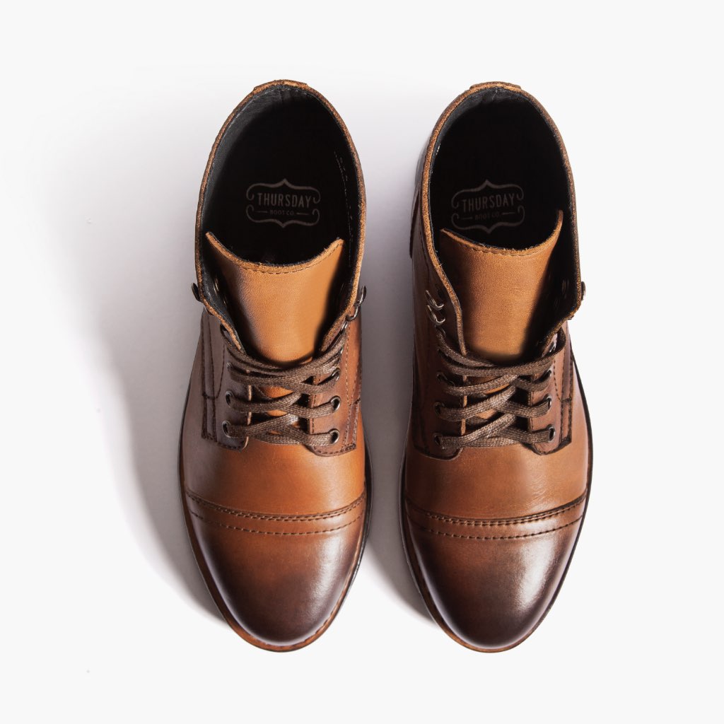 Captain Brandy Bottines en cuir pour Femme - Contrefort de talon renforcé & surpiqûres doubles de précision