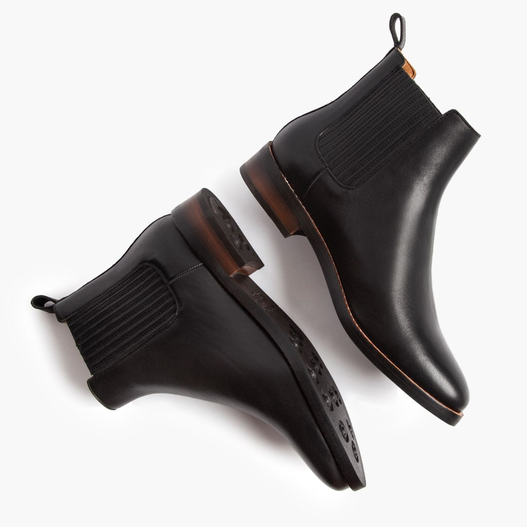 High-Traction Rubber Outsole & Lug Tread Pattern on Dreamer Noir Bottines en cuir pour Femme