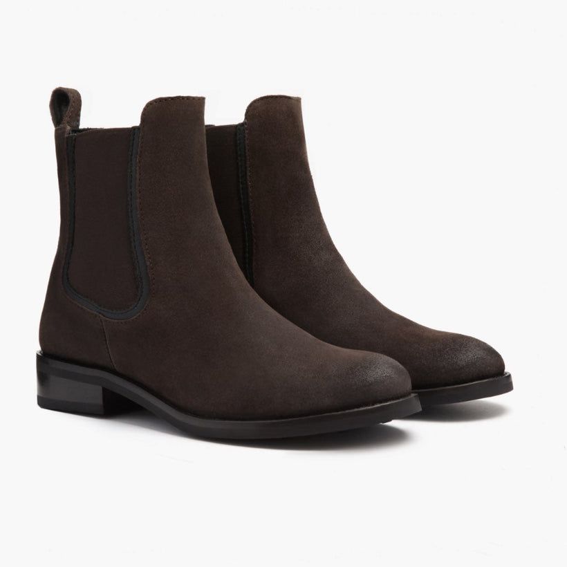 Duchess Marron Foncé Suede Bottines en cuir pour Femme