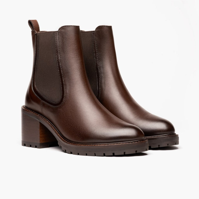 Knockout Chocolat Bottines en cuir pour Femme