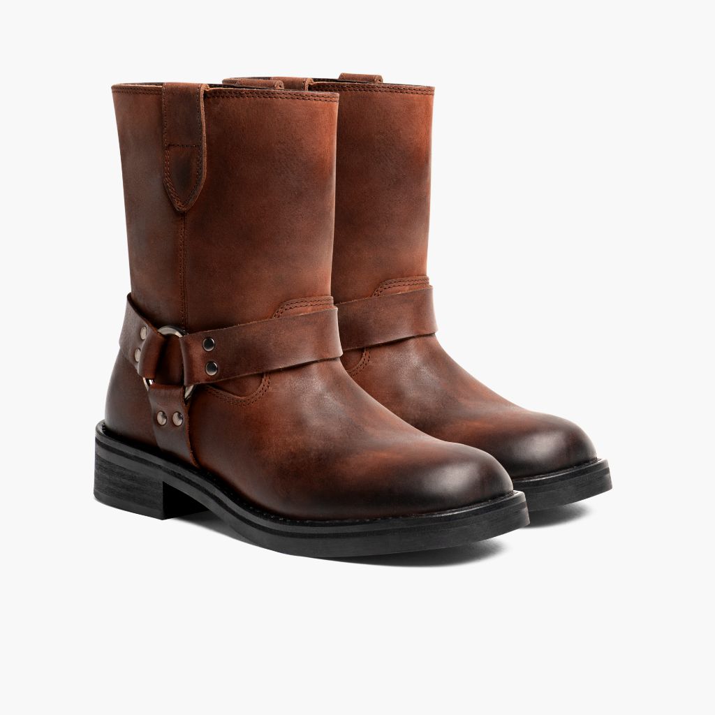 Brown Full-Grain leather Boots - Montage cousu Goodyear & détail de l'embout avant