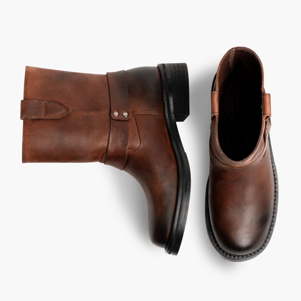 Outlaw Rust Marron Bottines en cuir pour Femme - Contrefort de talon renforcé & surpiqûres doubles de précision
