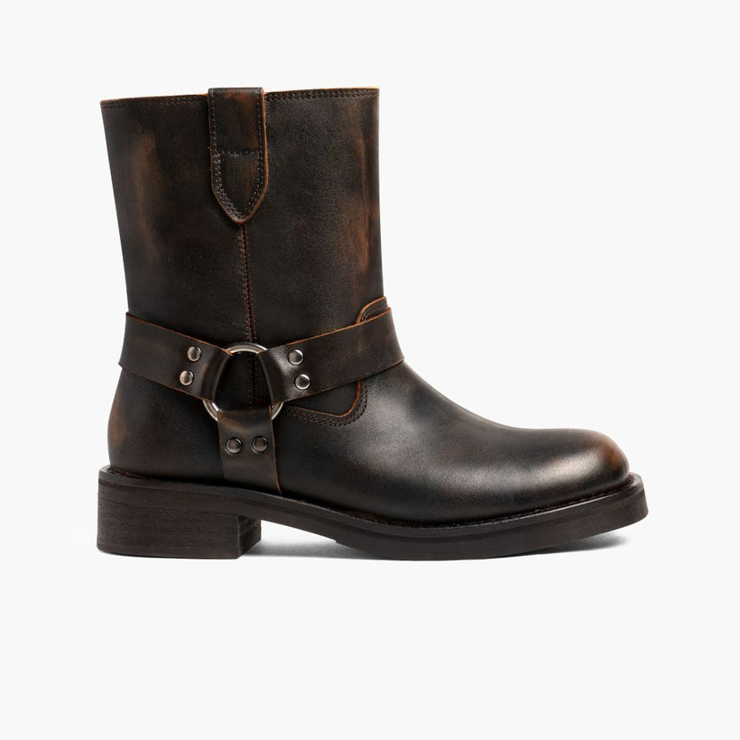 Outlaw Marron Vintage Bottines en cuir pour Femme