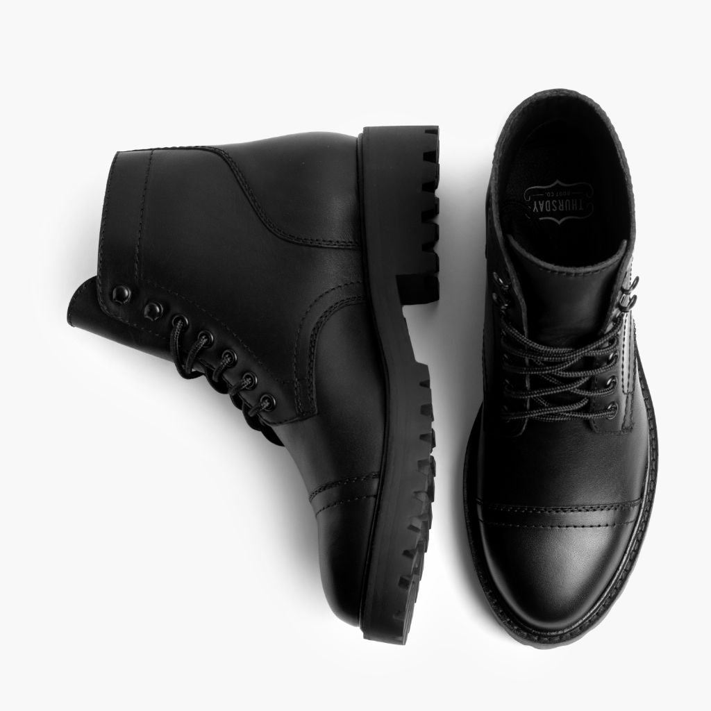 Captain Noir (StormKing® Édition) Bottines en cuir pour Femme - Contrefort de talon renforcé & surpiqûres doubles de précision