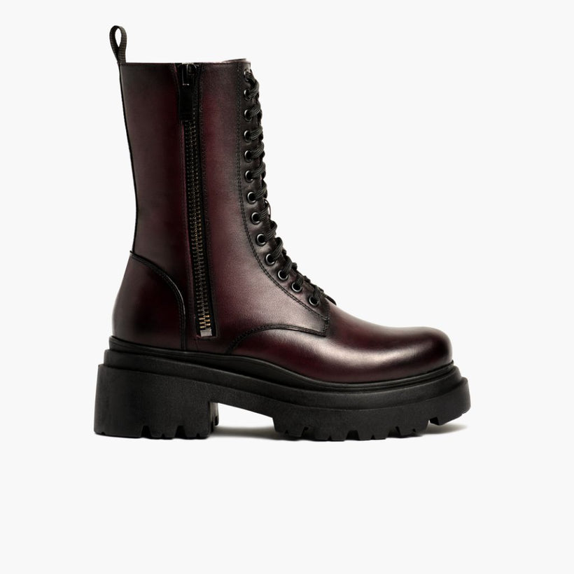 Fatale Noir Cherry Bottines en cuir pour Femme