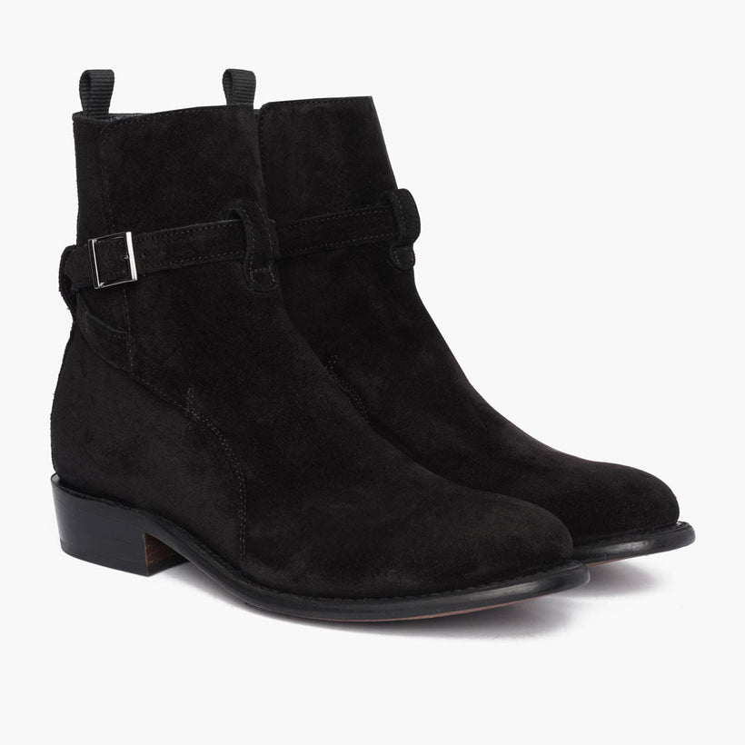 Rogue Noir Suede Leather Boots pour Homme