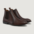 Clarkson Chelsea Marron Burnished Bottines en cuir - StudGuard pour Homme