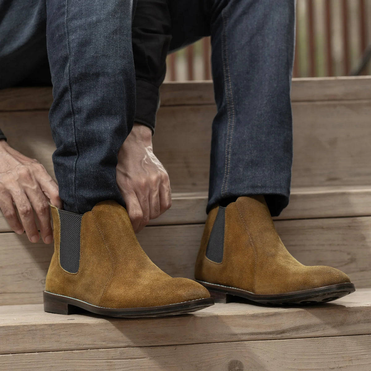Orlaven Clarkson Chelsea Marron Suede Bottines en cuir - StudGuard pour Homme footwear image 10
