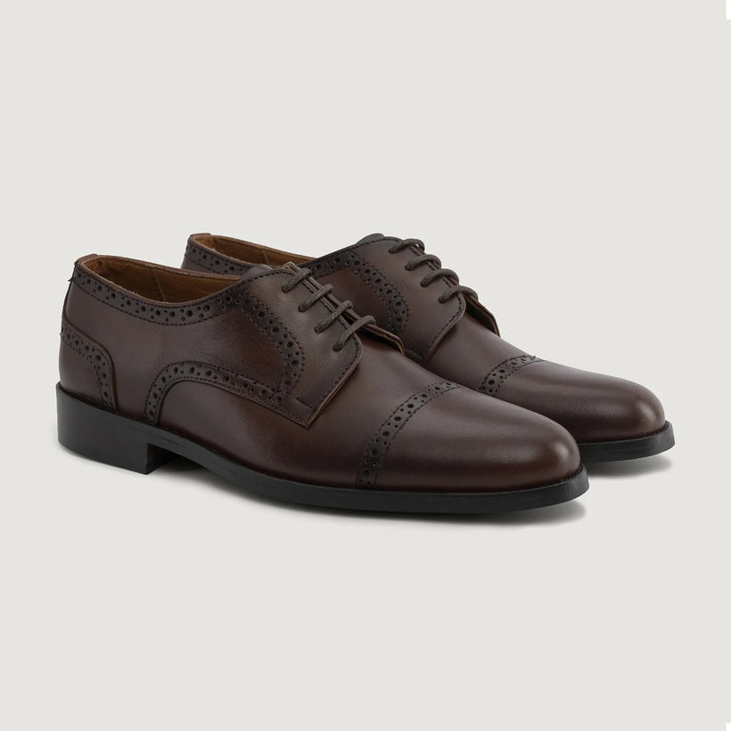 Dirk Brogues Derby Burnished Marron Chaussures en cuir pour Homme