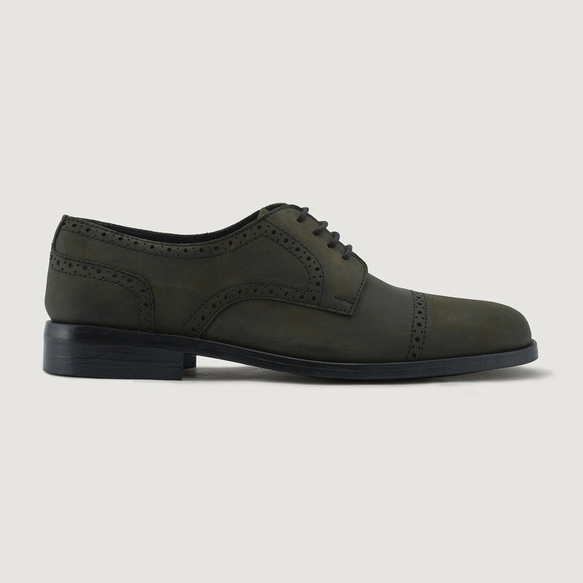Dirk Brogues Derby Olive Oil Pullup Chaussures en cuir - StudGuard pour Homme