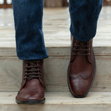 Authentic Full-Grain Leather Grain Texture & Heavy-Duty Seam Stitching Detail