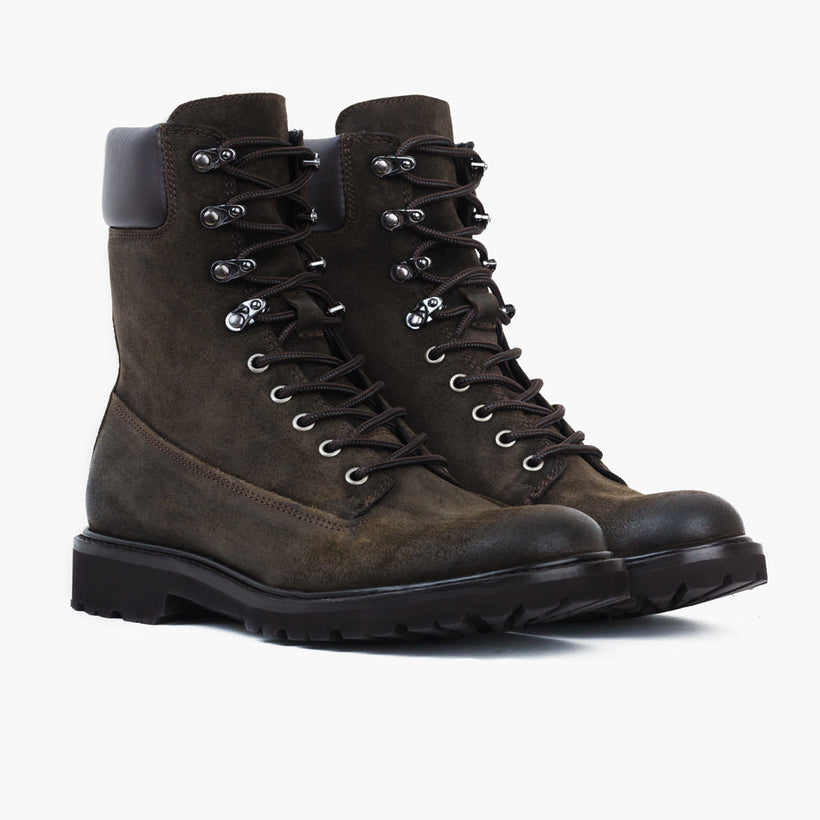 Explorer Olive Foncée Suede Bottines en cuir pour Homme