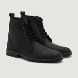 Knight Derby Black Matte Nubuck Leather Boots - TerraGrip in Matte Black Full-Grain Leather - Lateral Side Profile View | Buy Online