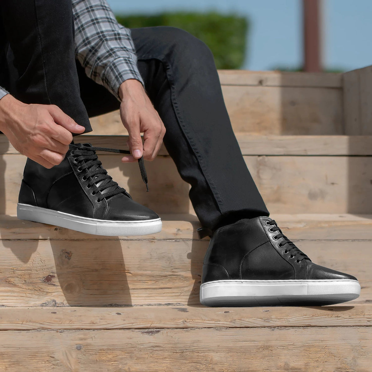 Orlaven Marty High Top Noir Baskets en cuir pour Homme footwear image 10