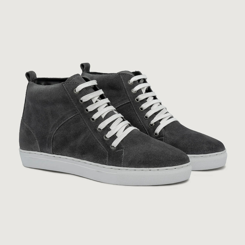 Marty High Top Gris Suede Baskets en cuir pour Homme