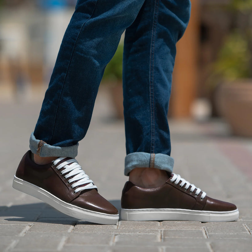 Murphy Low Top Bordeaux Baskets en cuir pour Homme