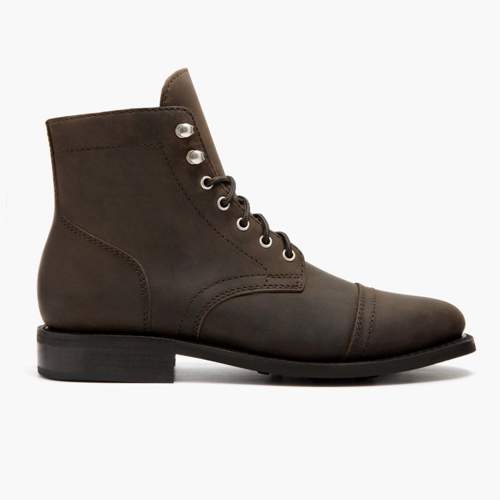 Captain Tabac Bottines en cuir pour Femme in Classic Full-Grain Leather - Vue de profil | Acheter en ligne