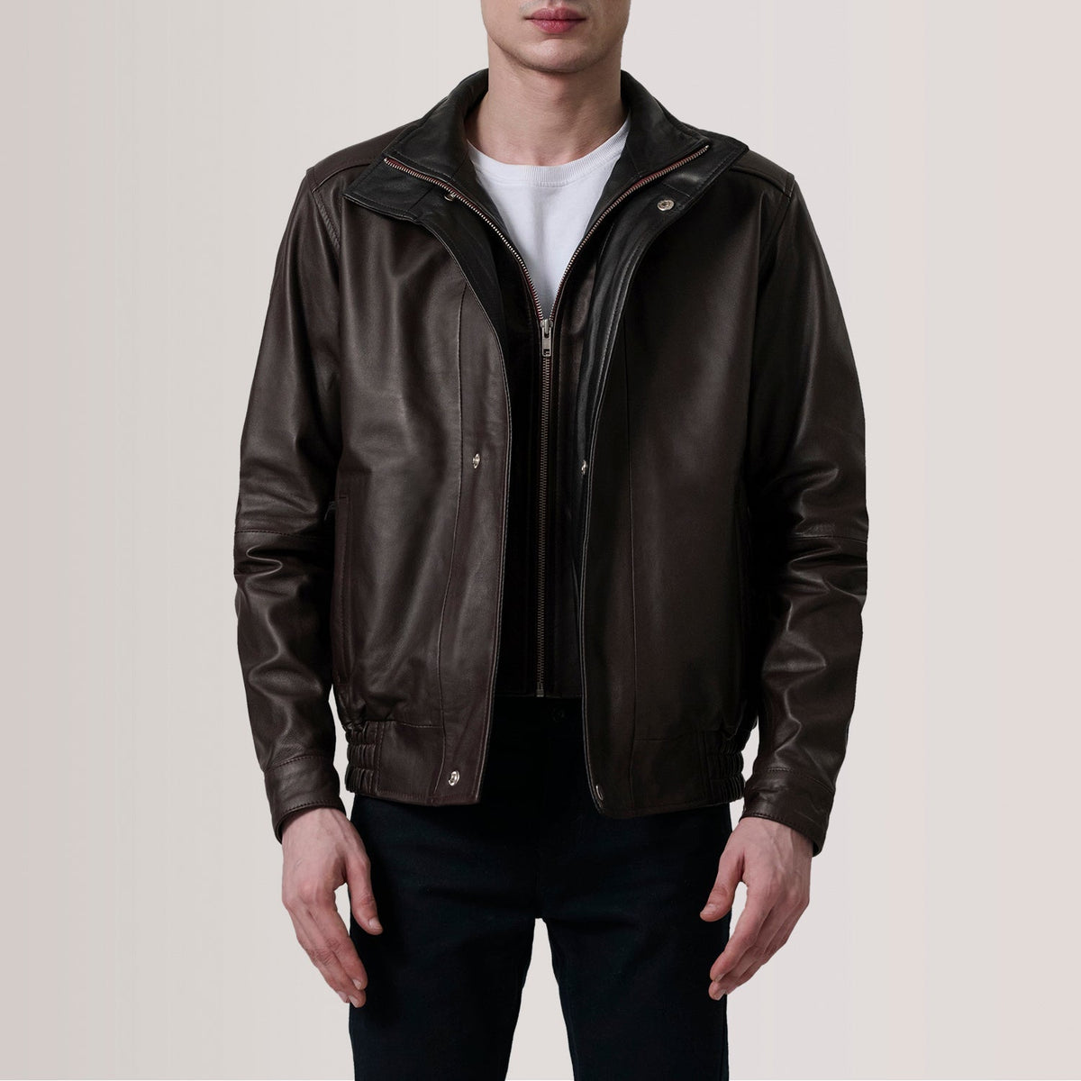 Alfred Blouson Bomber en Cuir pour Homme – Vue produit alternative 1