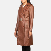 Black Cowhide leather Coat - Vue de dos avec coupe ajustée aux épaules &amp; ourlet soigné