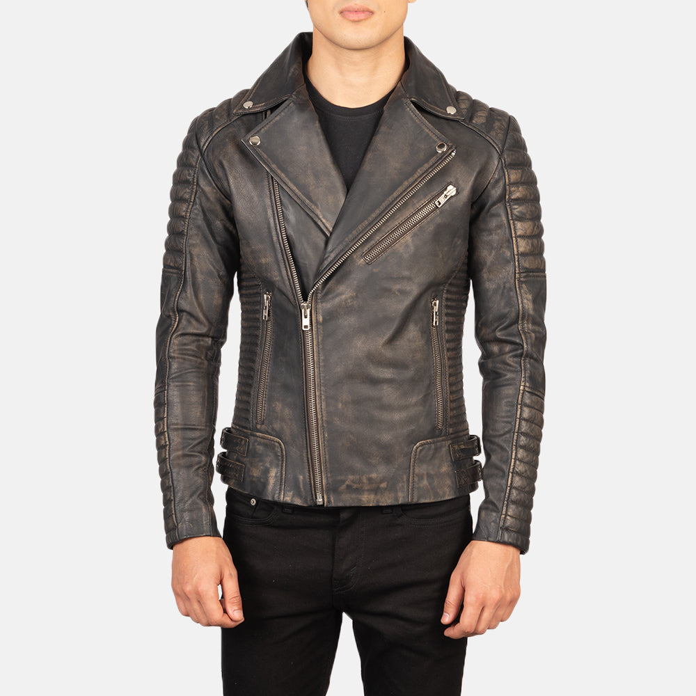 
Armand Vert Veste Motard en Cuir pour Homme – alternate product view 3